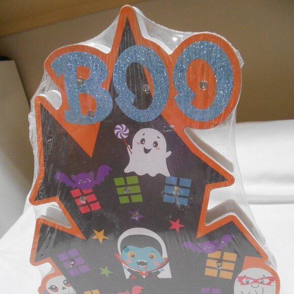 Momentum Brands Other - New Halloween Wall Hanging lights up glitter BOO Decorative Decor Battery 🎃💀